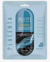 JIGOTT Тканевая маска для лица с экстрактом ПЛАЦЕНТЫ PLACENTA REAL AMPOULE MASK, 27 мл