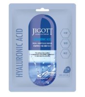 JIGOTT Тканевая маска для лица с гиалуроновой кислотой HYALURONIC ACID REAL AMPOULE MASK, 27 мл